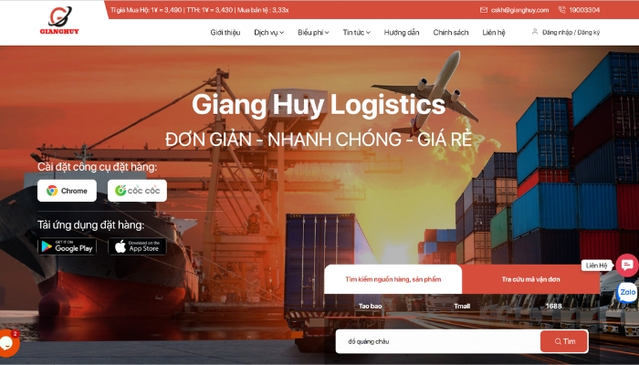 Order hàng Quảng Châu cao cấp tại Giang Huy Logistics